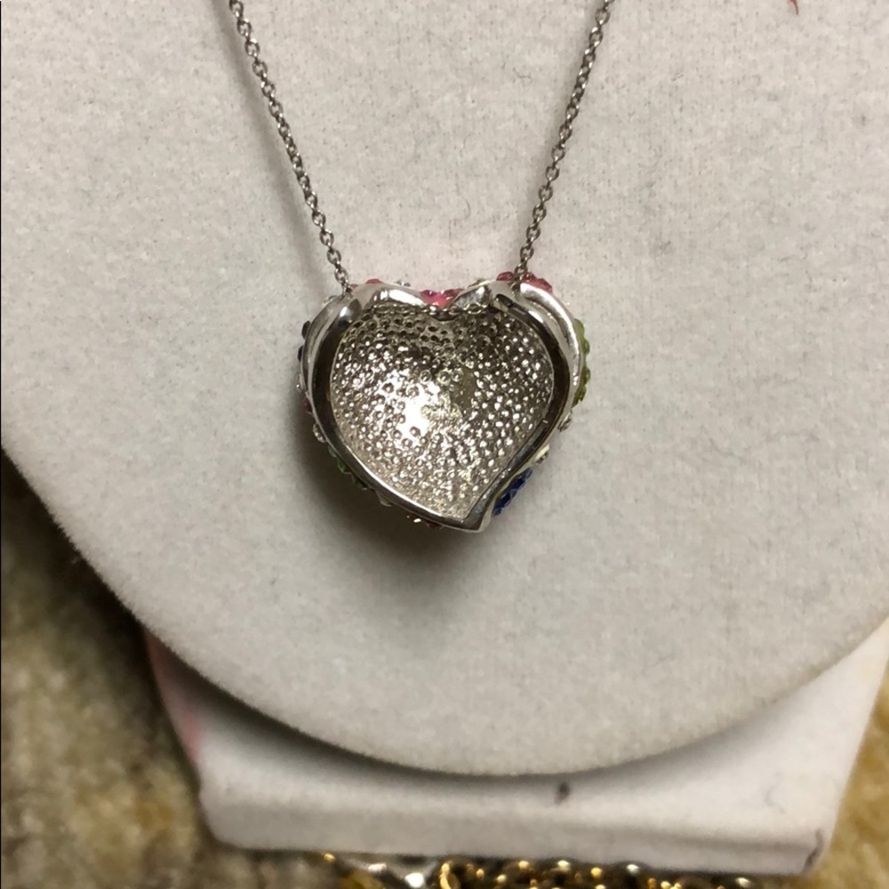 Crystal Heart Multi Color Necklace - Picture 5 of 5